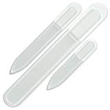 Mont Bleu Profesional Conjunto de 3 limas de uñas de cristal - vidrio templado checo auténtico - Garantía de por vida - Fabricado a mano en la República Checa - Limas para Uñas naturales