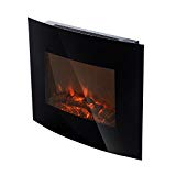 HomCom Chimenea Eléctrica Tipo Estufa de Pared 900W/1800W - 65x11.4x52cm