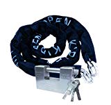 Kippen - Kit de Seguridad para Moto, Scooter y Bicicleta - Modelo 2011D - Compuesto por: Cadena antirrobo cementada + candado antirrobo, Negro, 2011C