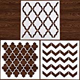 Plantillas reutilizables para pintar paredes, suelos, bricolaje, decoración del hogar, dibujo, 3 unidades, de Locolo