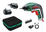 Bosch IXO Set - Atornillador a batería (Accesorios angular y excéntrico, 10 puntas para atornillar, cargador USB, estuche metálico, 3.6 V, 1.5 Ah)