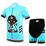 Ateid Maillot de Ciclismo y Pantalones Cortos para Niños Azul M 4-5 Años