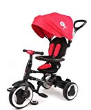 Triciclo Evolutivo Plegable QPlay Rito - Rojo - Niños de 10 hasta 36 meses - Peso soportable hasta 25 Kg