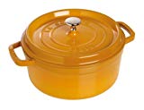 Staub Cocotte Redonda, Hierro Fundido, Amarillo Mostaza, 22 cm