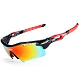 INBIKE Gafas De Sol Polarizadas para Ciclismo con 5 Lentes Intercambiables UV400 Y Montura De TR-90, Gafas para MTB Bicicleta Montaña 100% De Protección UV(Negro)