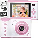 "NEXGADGET Cámaras Digitales para Niños Cámara de Fotos 8.0 MP con Pantalla Táctil de 2.8"", Cámara Selfie con 32GB Tarjeta TF/Foto/Video/Marco/Filtro, Mini Video Cámara para Niños de 3 a 12 Años (Rosa)"