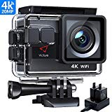 Victure AC800 Cámara Deportiva WiFi 4k Ultra HD 20MP Action Camera Acuatica de 40M con 2 Baterías y Cargador Externo, Funciones Anti-Shaking y Time Lapse