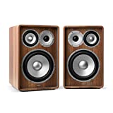 "Numan Retrospective 1978 MKII Altavoces HiFi de estantería de 3 vías (2x160W Potencia máxima, subwoofer de 8"", altovoz de Medios y Agudos, Home Cinema) - Nogal"