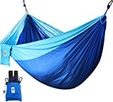 Utopia Home Hamaca de Nylon - Resistencia de 200KG - Mejor para Senderismo, Viajes, Playa, Patio, jardín, Camping, Deporte al Aire Libre - Azul