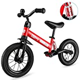 besrey Bicicleta sin Pedales Rueda de Goma Inflable Bicicleta Sin Pedales con Amortiguador Central - Rojo