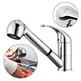 TANBURO Grifo de cocina, Grifo Cocina Extraible con Caño Giratorio de 2 Modos, Mezclador de cocina giratorio de 360 °, ajustable en agua fría y caliente